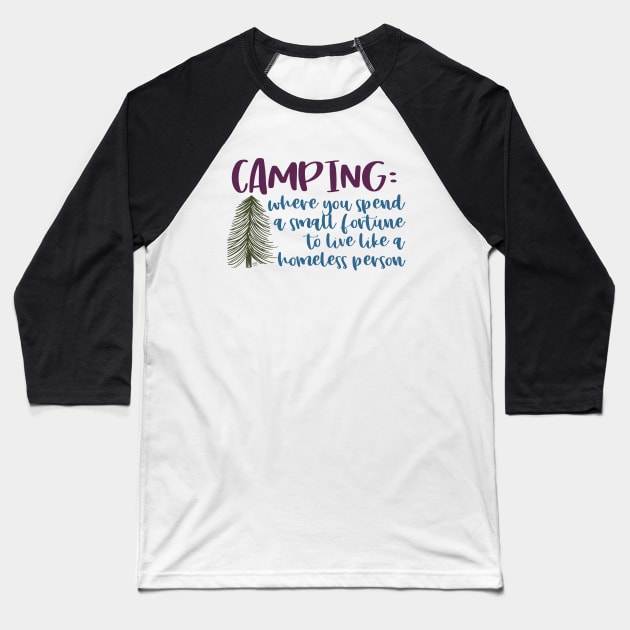 Camping Baseball T-Shirt by shemazingdesigns